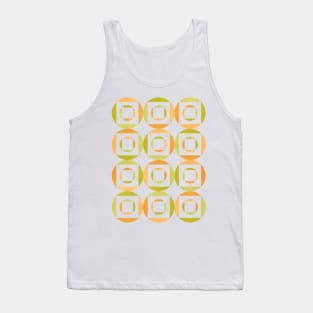 Geometric Shapes Green Orange Tank Top